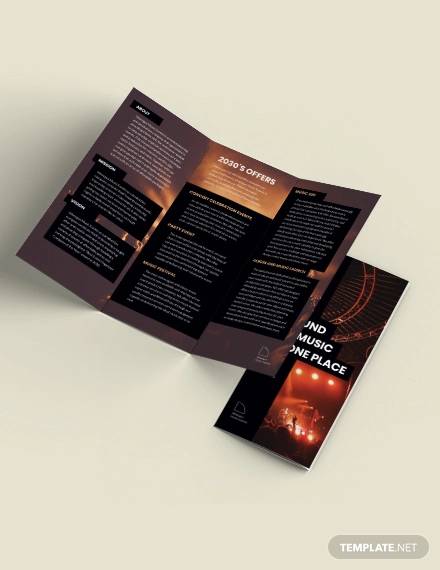 music event tri fold brochure template