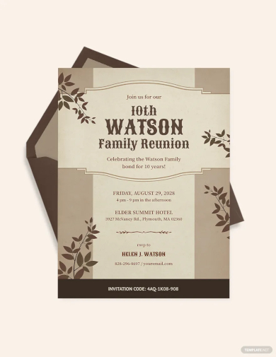 old family reunion invitation template