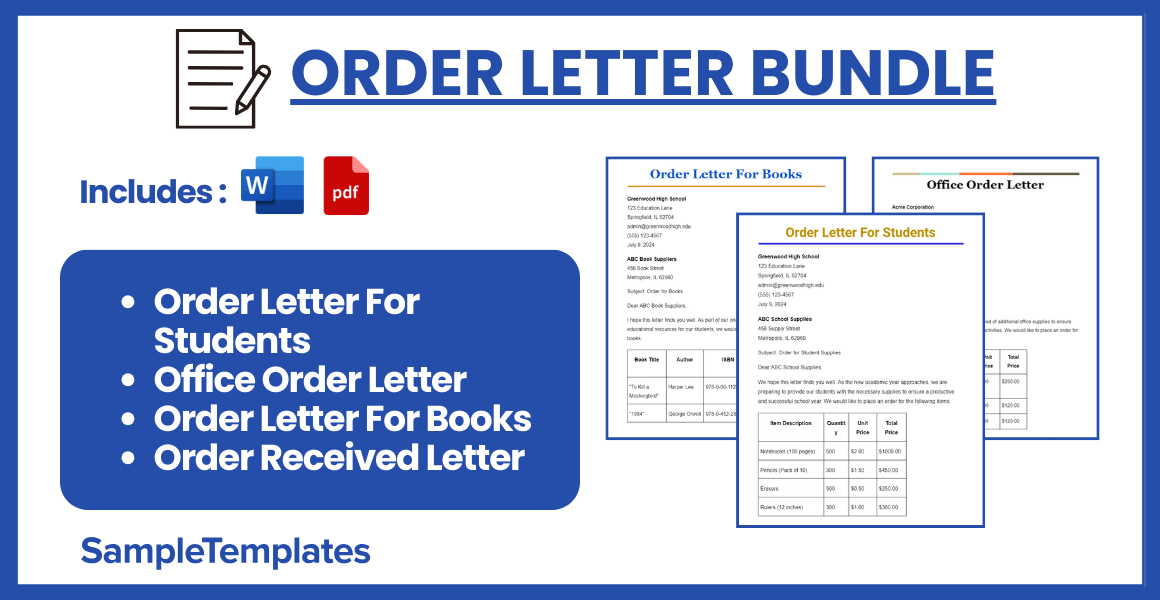 order letter bundle