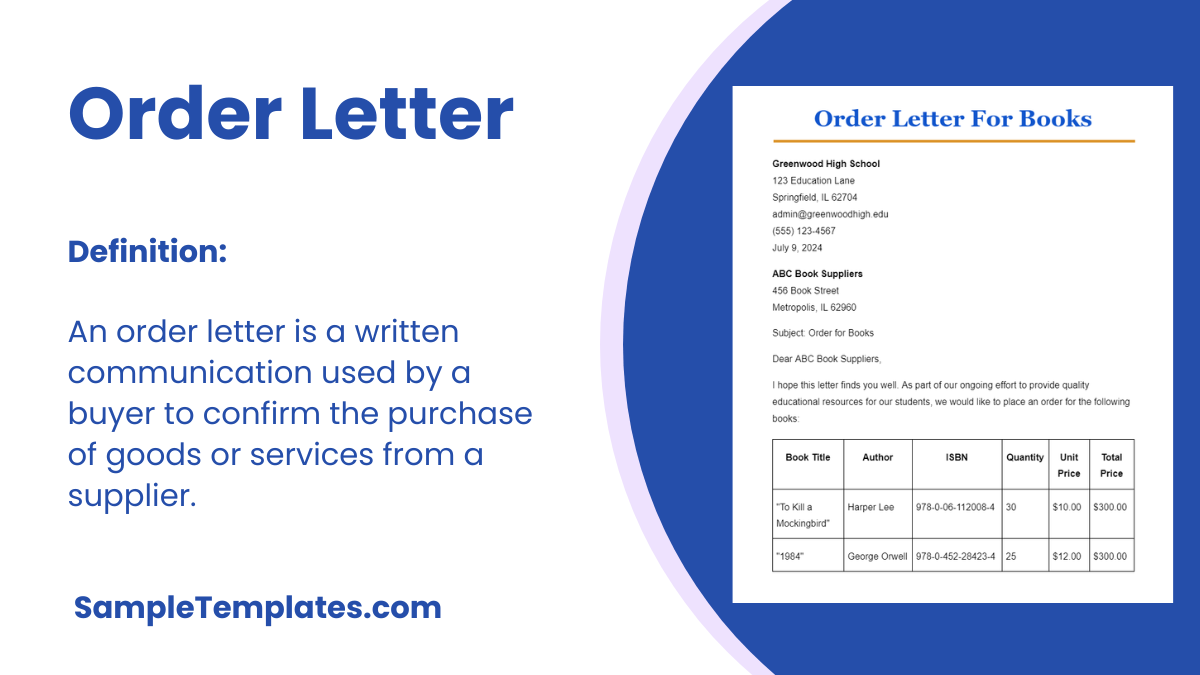 Order Letter
