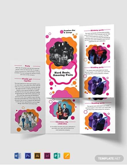 party tri fold brochure template
