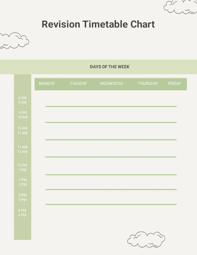 FREE 12+ Sample Revision Timetable Templates in PDF | MS Word