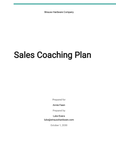 sales coaching plan template