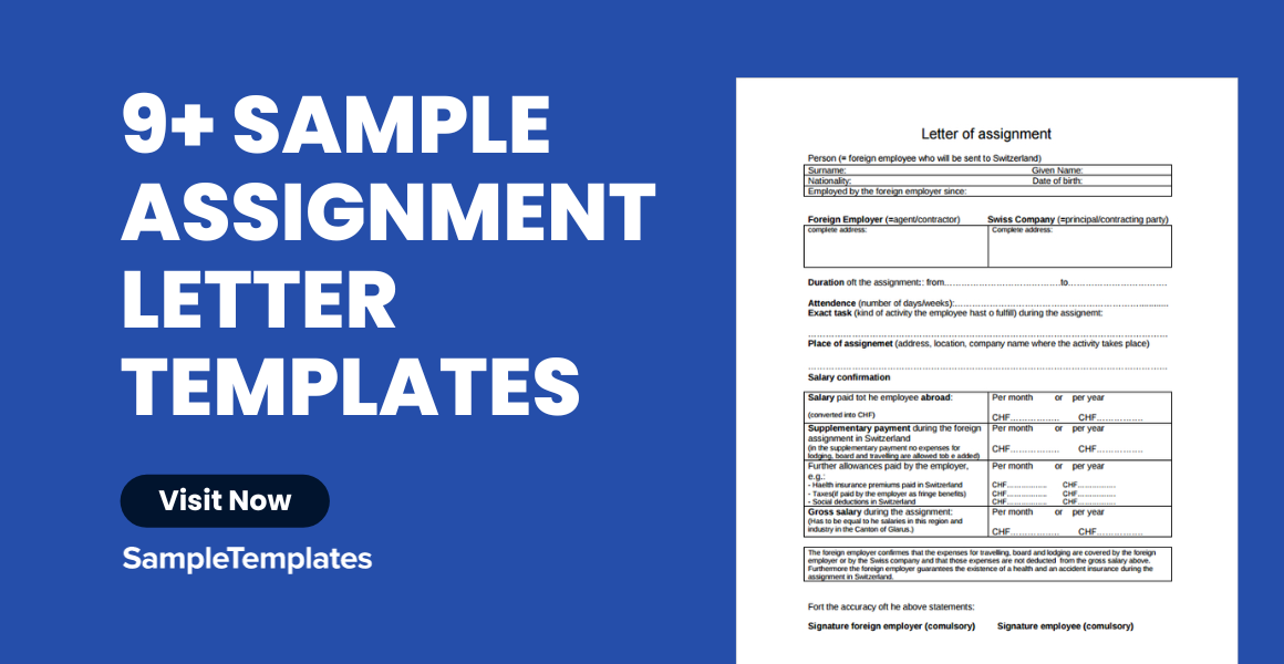 sample assignment letter templates