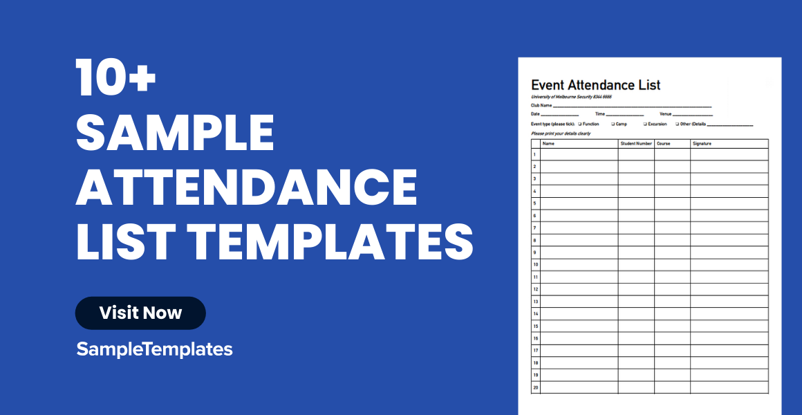 sample attendance list templates