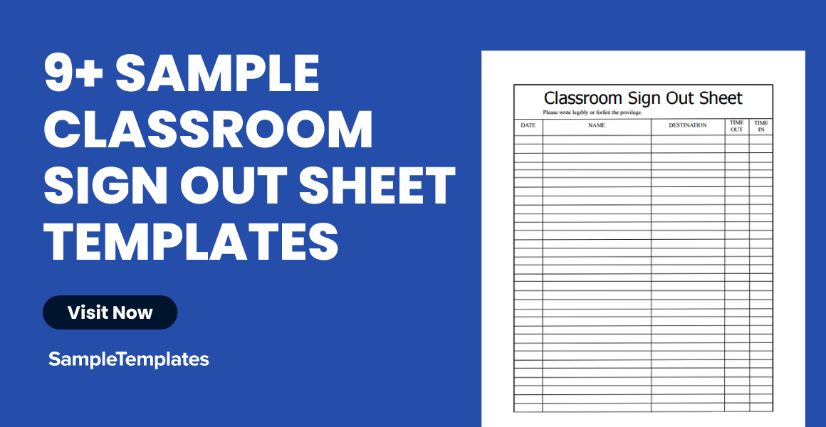 sample classroom sign out sheet templates