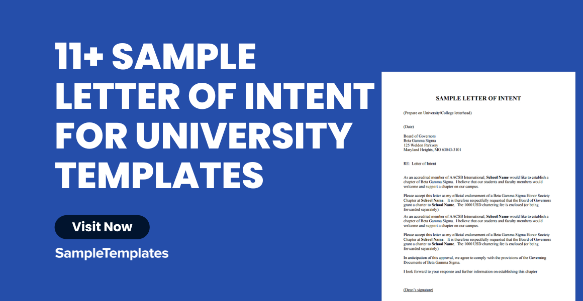 letter of intent university application sample