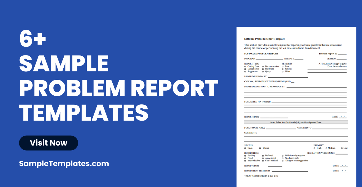 sample problem report templates