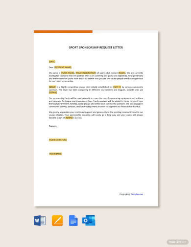 sport sponsorship request letter template
