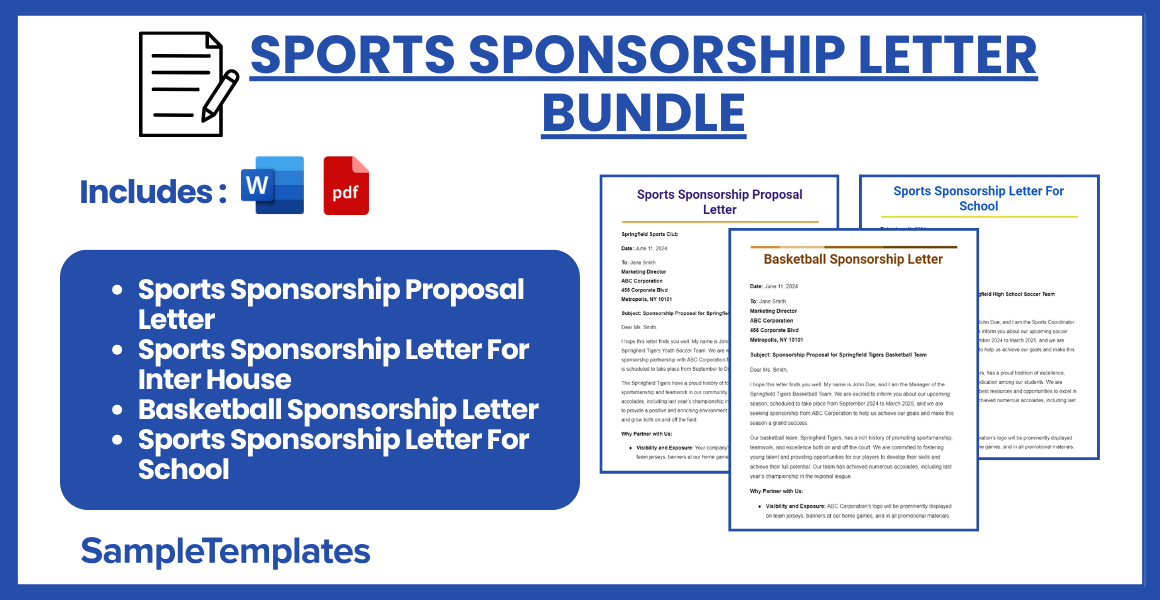 sports sponsorship letter bundle