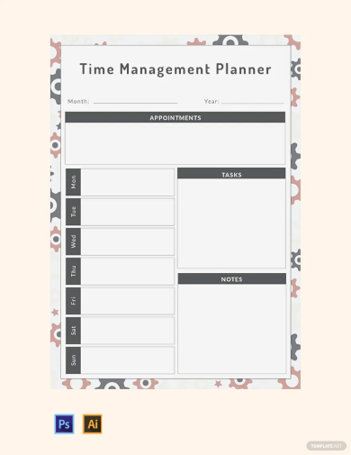 time management planner template