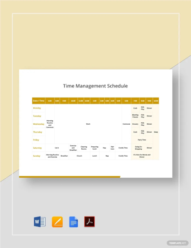 time management schedule template