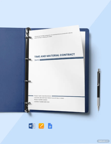 time and material contract in project management template