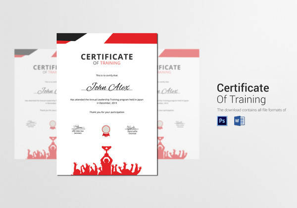 training certificate template