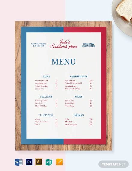 French Cafe Menu Template