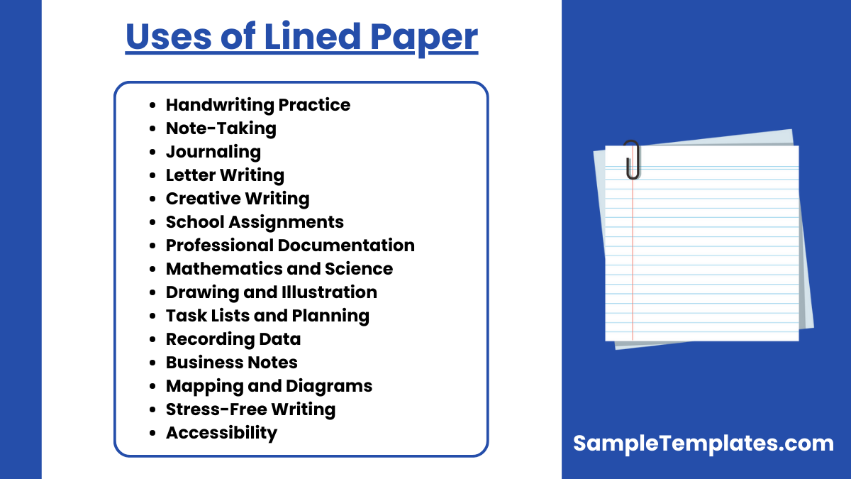 uses of lined paper