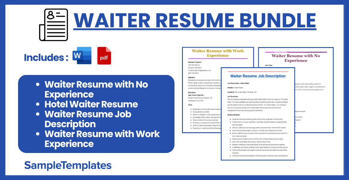 waiter resume bundle