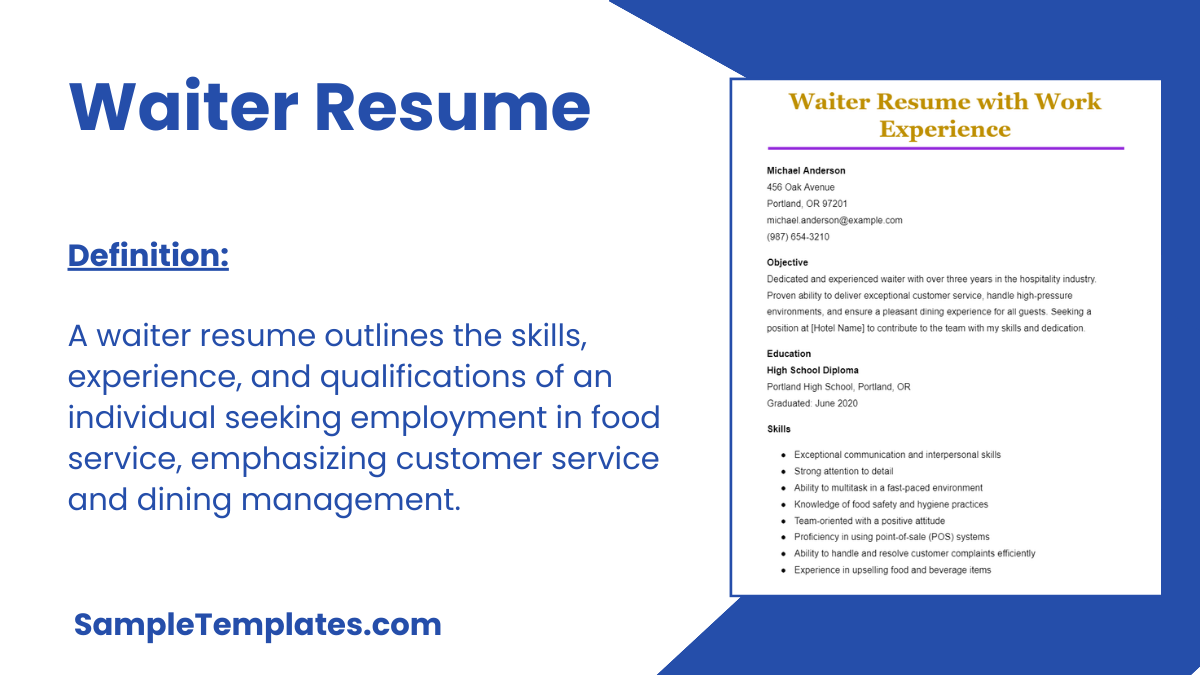 Waiter Resume