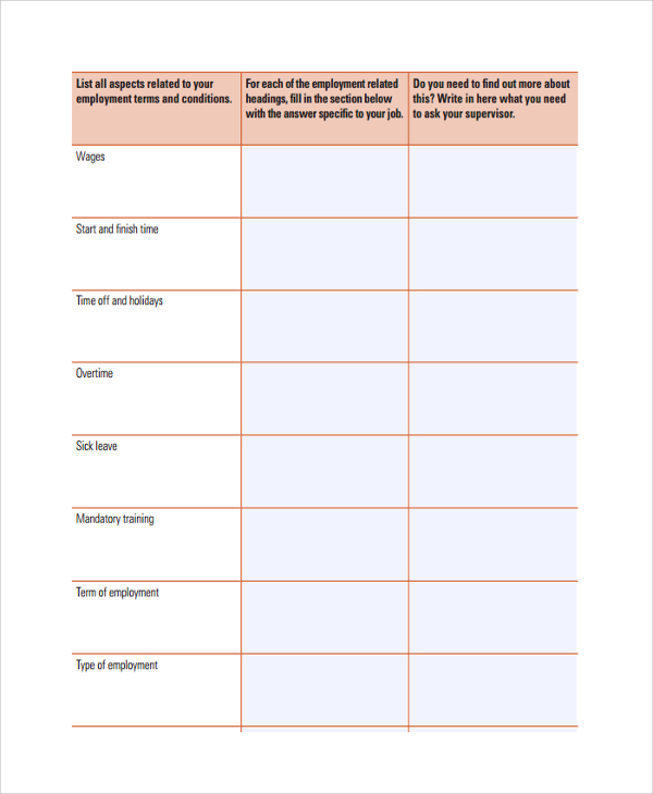 daily task planing template