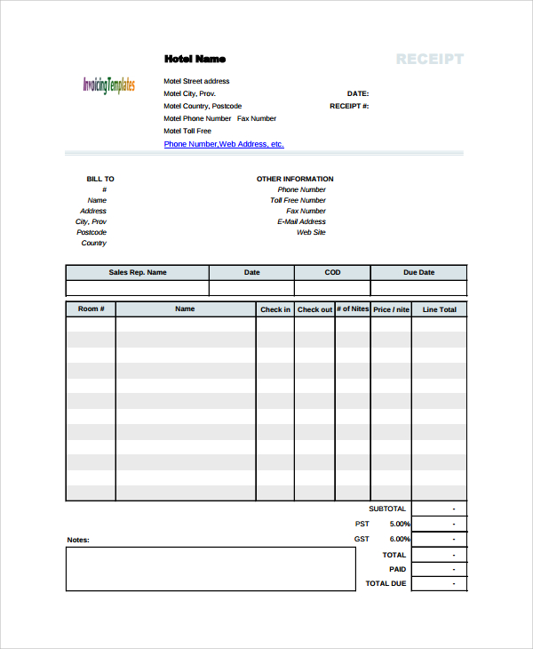 receipt form invoice Receipt  Download Sample  Documents Free  Templates 28 in