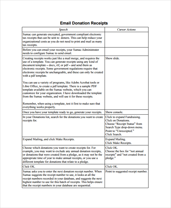 Email Receipt Template