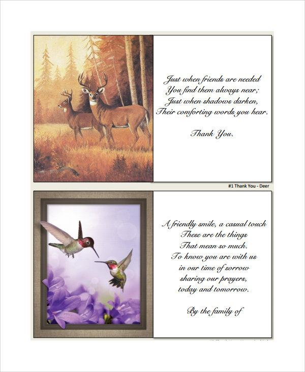 sympathy thank you notes