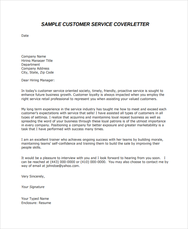 Excellent Customer Service Cover Letter Examples Sludgeport919 Web   Customer Service Cover Letter Template 