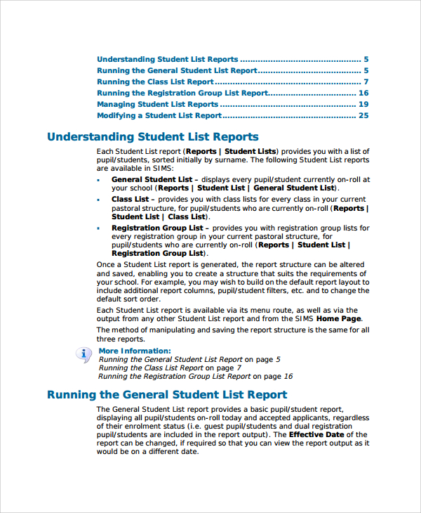 student class list analysis