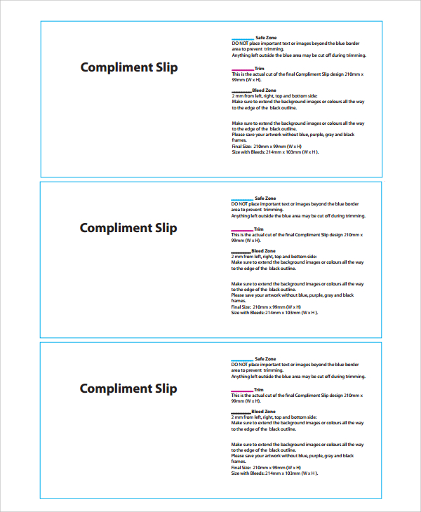 FREE 7 Sample Compliment Slip Templates In PDF