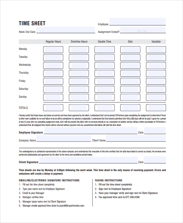client timesheet template