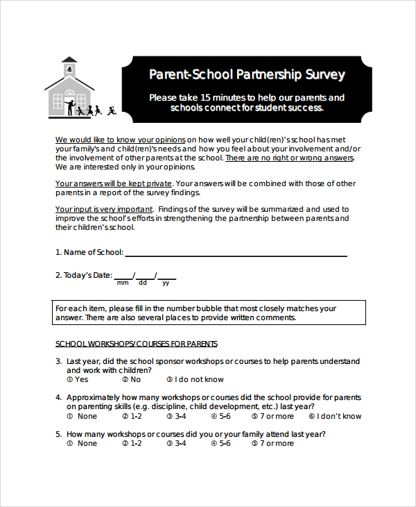 Sample Parent Survey Template 13 Free Documents Download - 