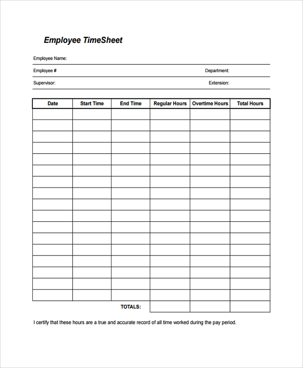 Free 21 Sample Time Sheet Templates In Pdf Ms Word Excel