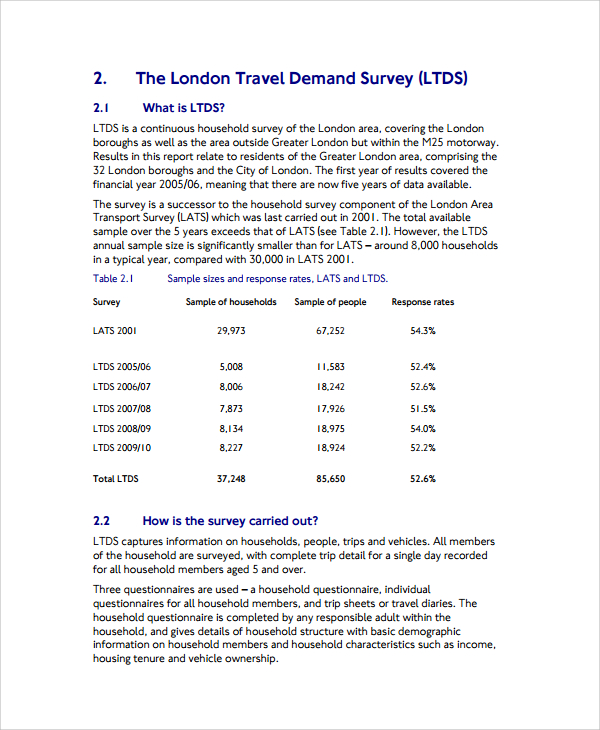 travel demand survey