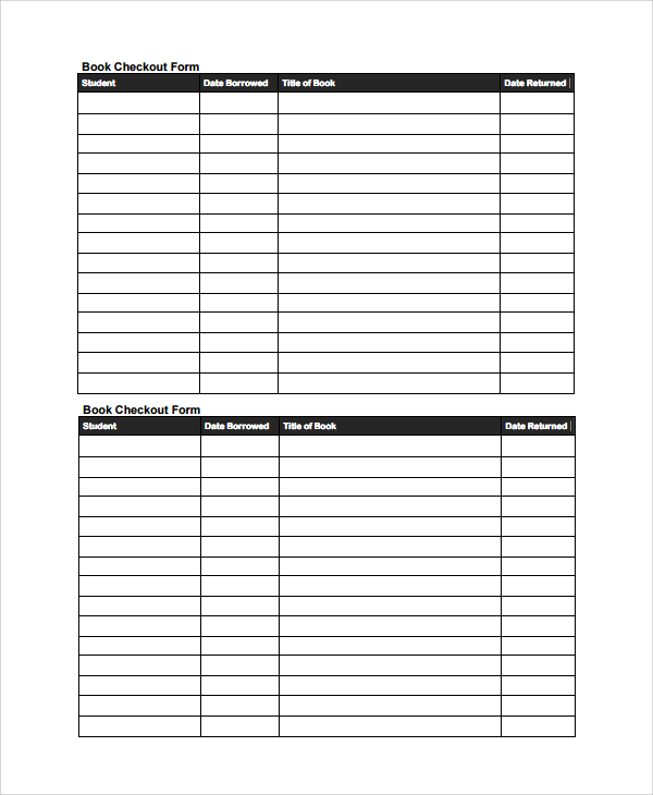classroom library sign out sheet