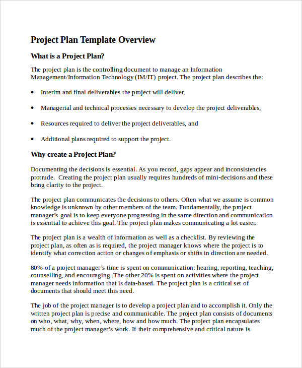 7 It Project Plan Templates Sample Templates 7256