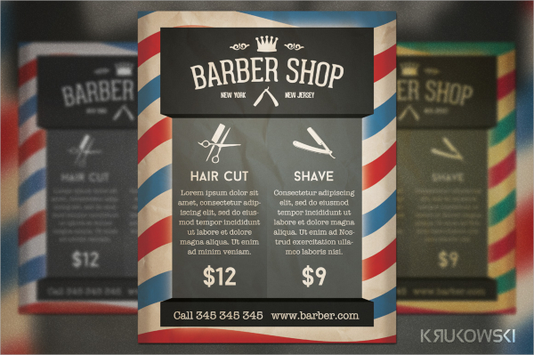 barber shop retro flyer