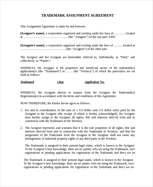 Trademark Assignment Agreement