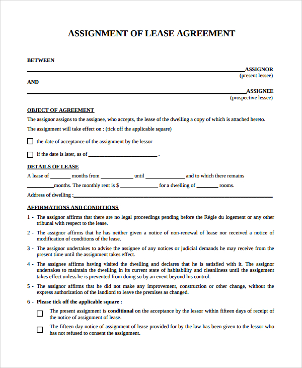 Credit Assignment Agreement Template