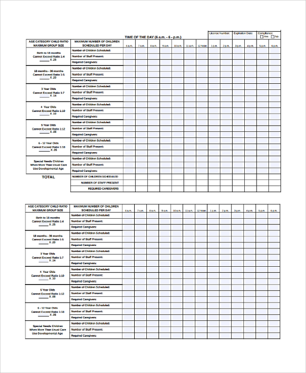 FREE 9+ Sample Staff Schedule Templates in PDF MS Word
