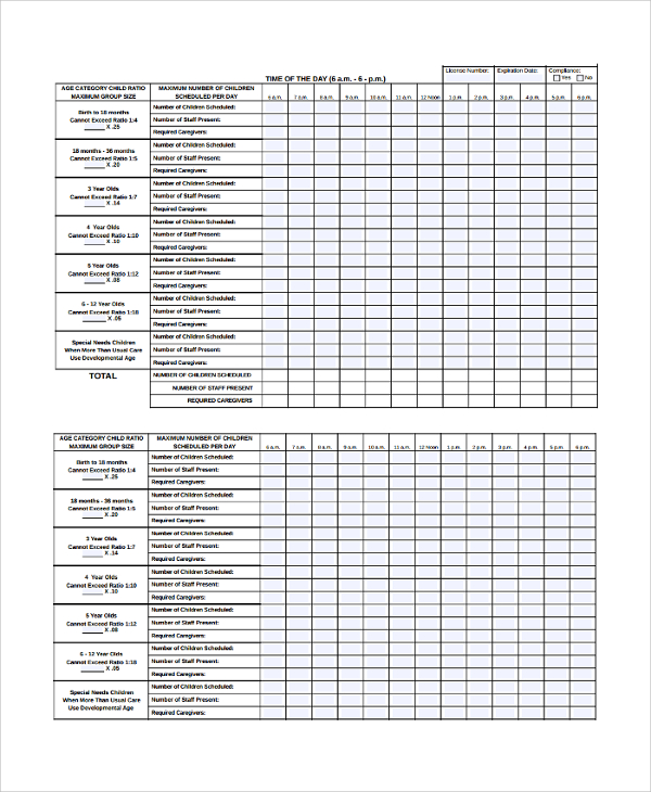 FREE 9 Sample Staff Schedule Templates In PDF MS Word