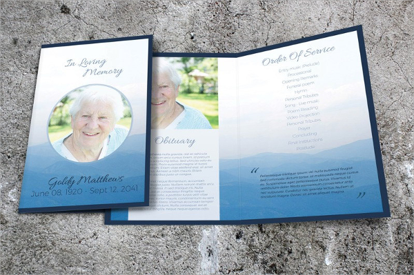 memorial service brochure template