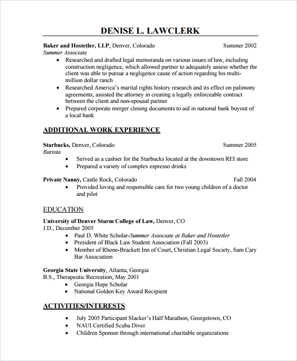 Sample diver resume