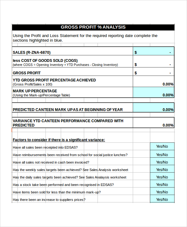 report sales xls Free  Analysis  Sales  Documents Template 7 Sample