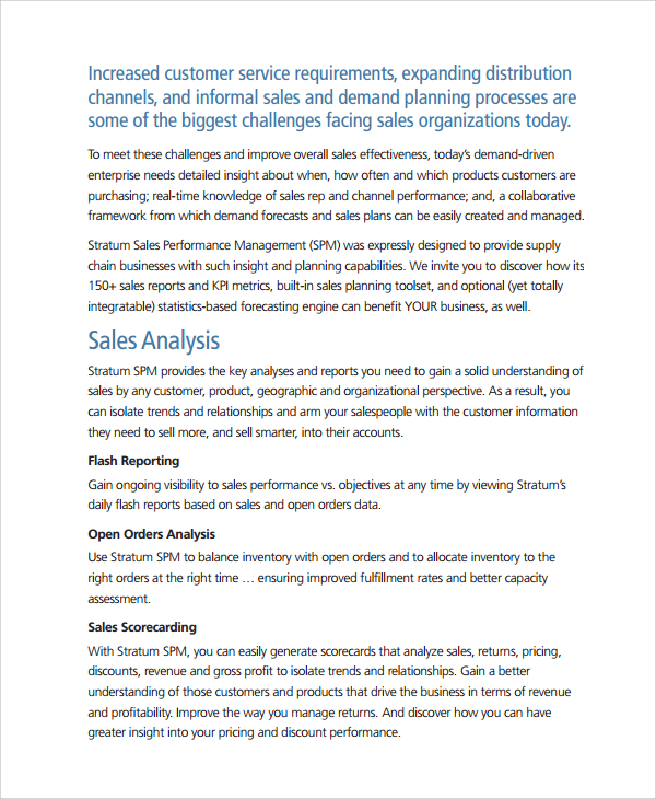 sales performance management analysis template