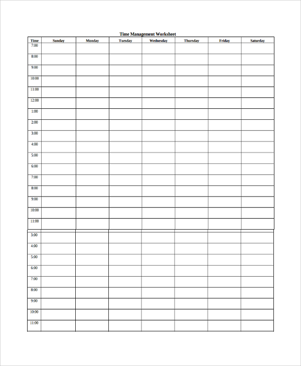 daily timetable worksheet template