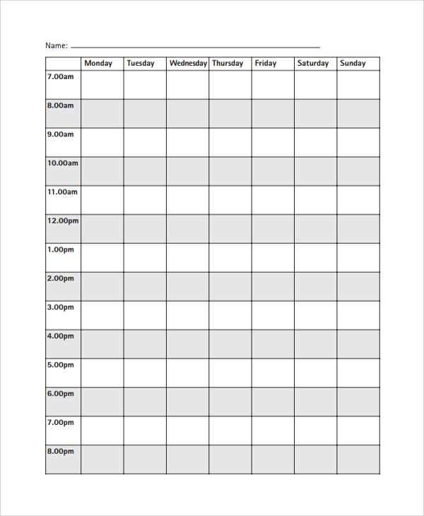 Blank Revision Timetable Template - The Best Template Example