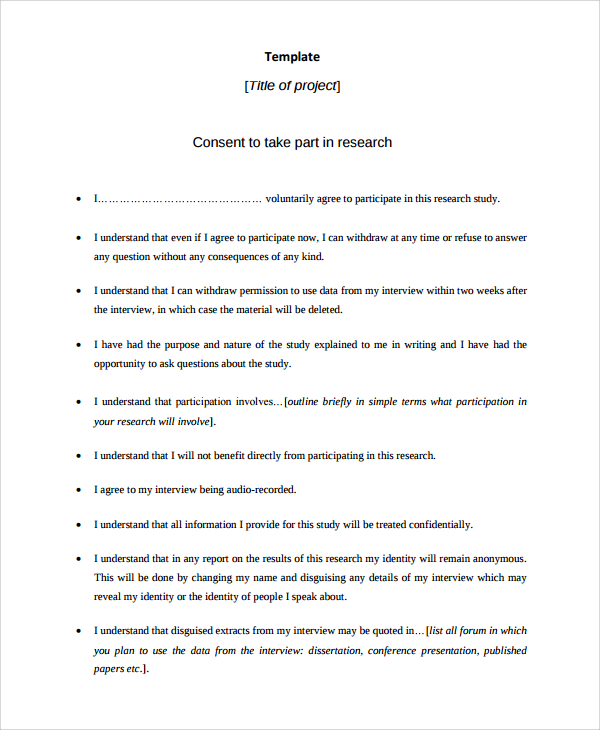 sample consent form for research interview