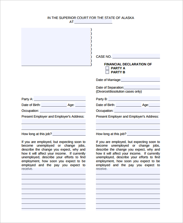 Form Jd 17 Financial Declaration Printable Pdf Download Bank2home