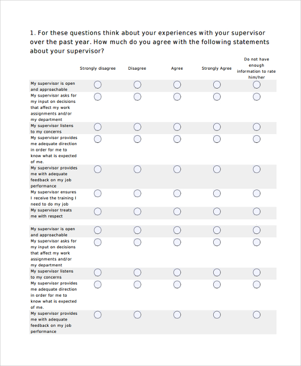 feedback survey example