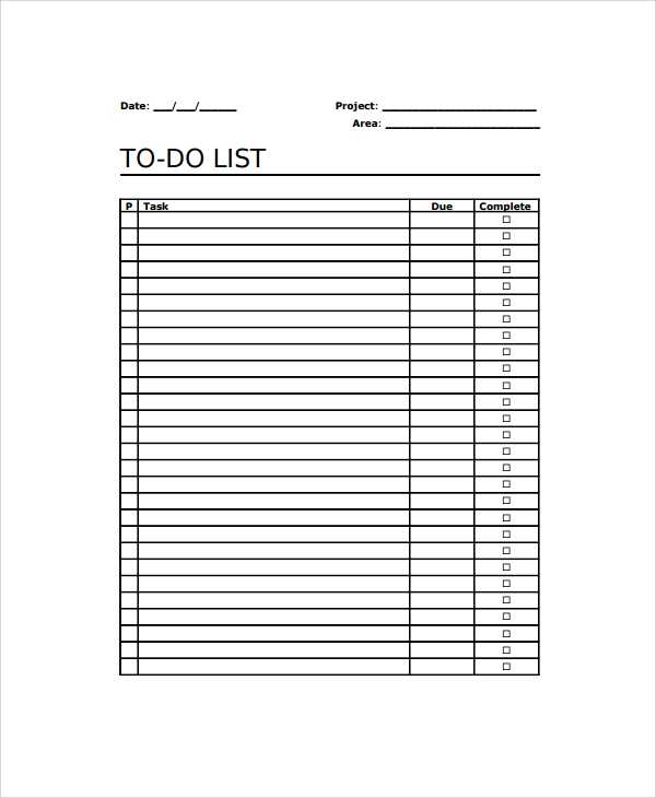 multiple project to do list template